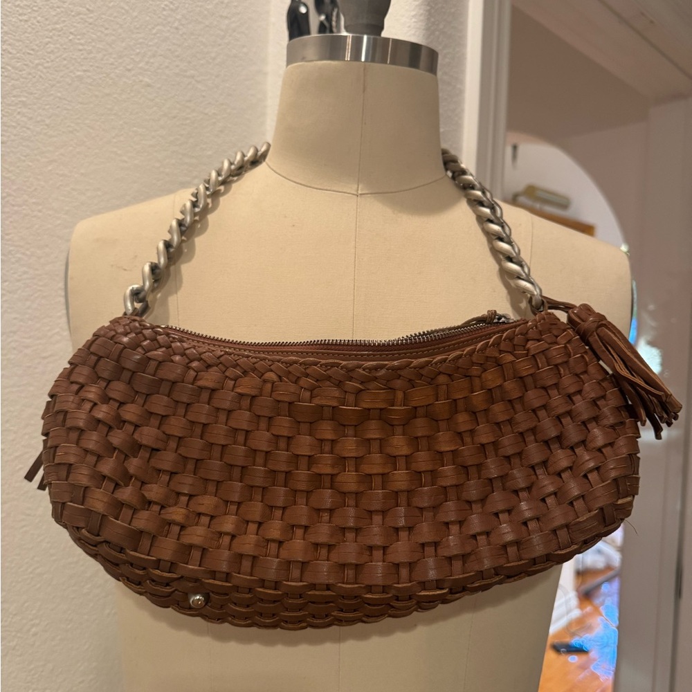 PAULE KA Brown Woven Mini Bag